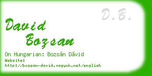 david bozsan business card