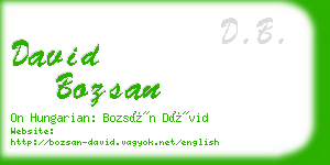 david bozsan business card